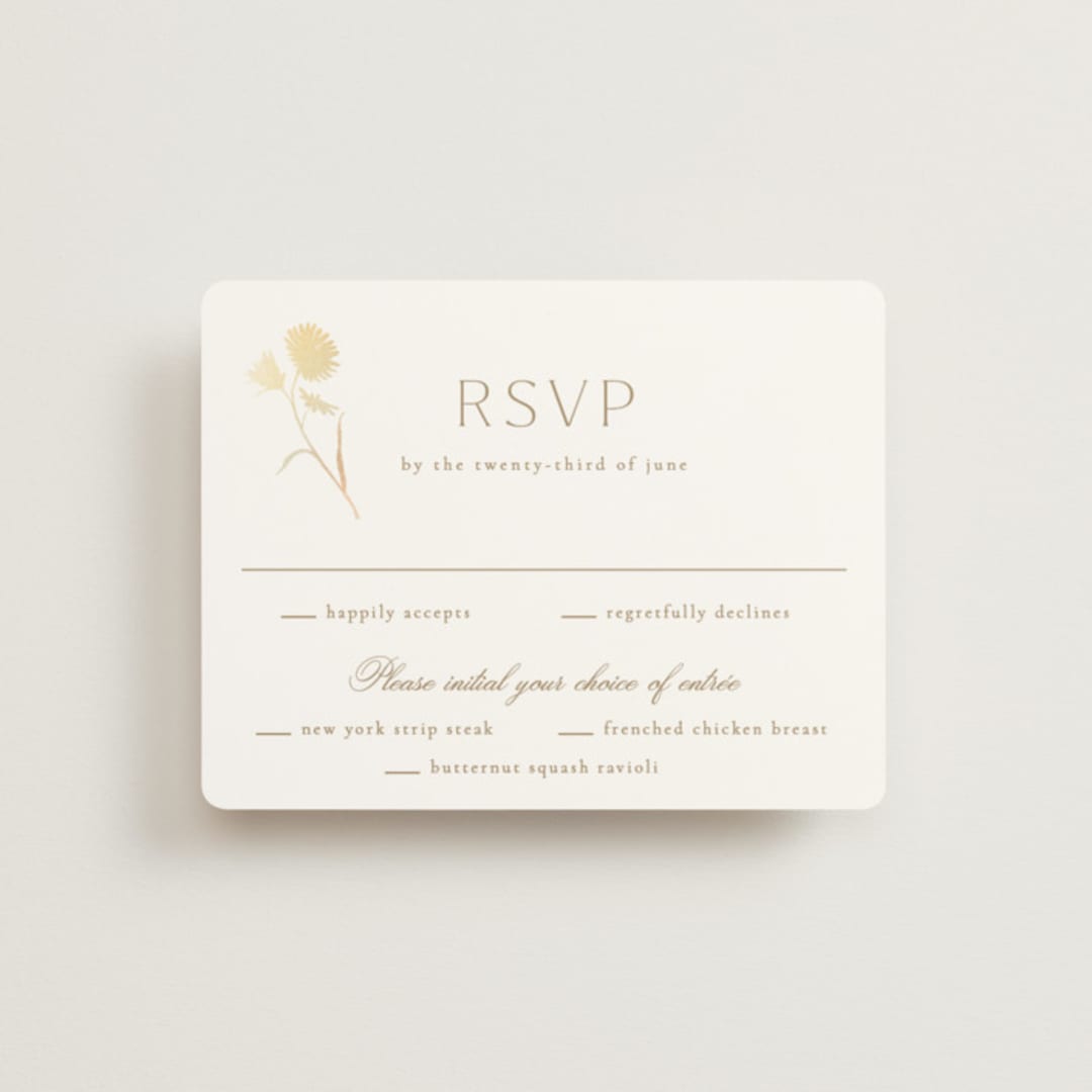 "The Romantic" - RSVP Cards in Buttercream by Kristie Kern - Front