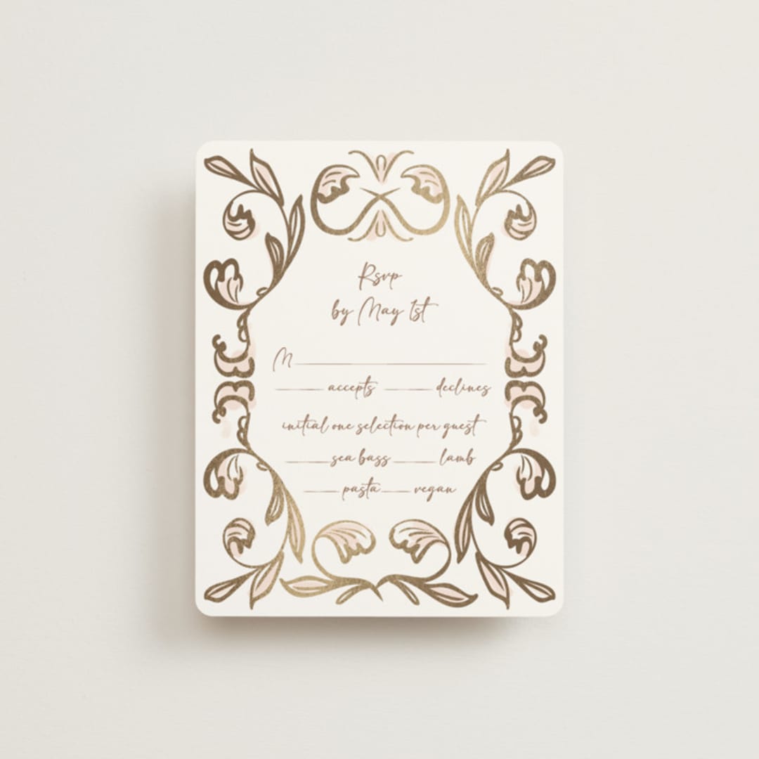 "Bella Bellissima" - RSVP Cards in Blush by Ani Somi - Front