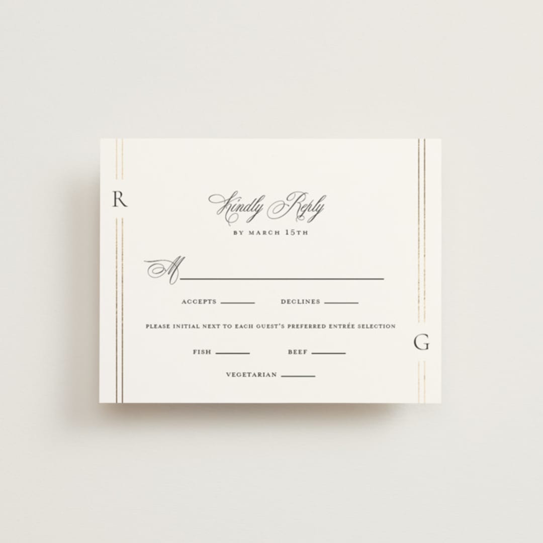 "Elencourt" - RSVP Cards in Quartz by Jelena Vuletic - Front