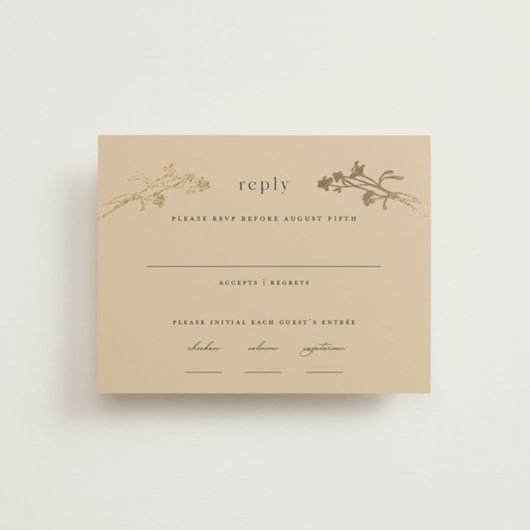 "Floral Enlace" - RSVP Cards in Blanc by Pati Cascino - Front