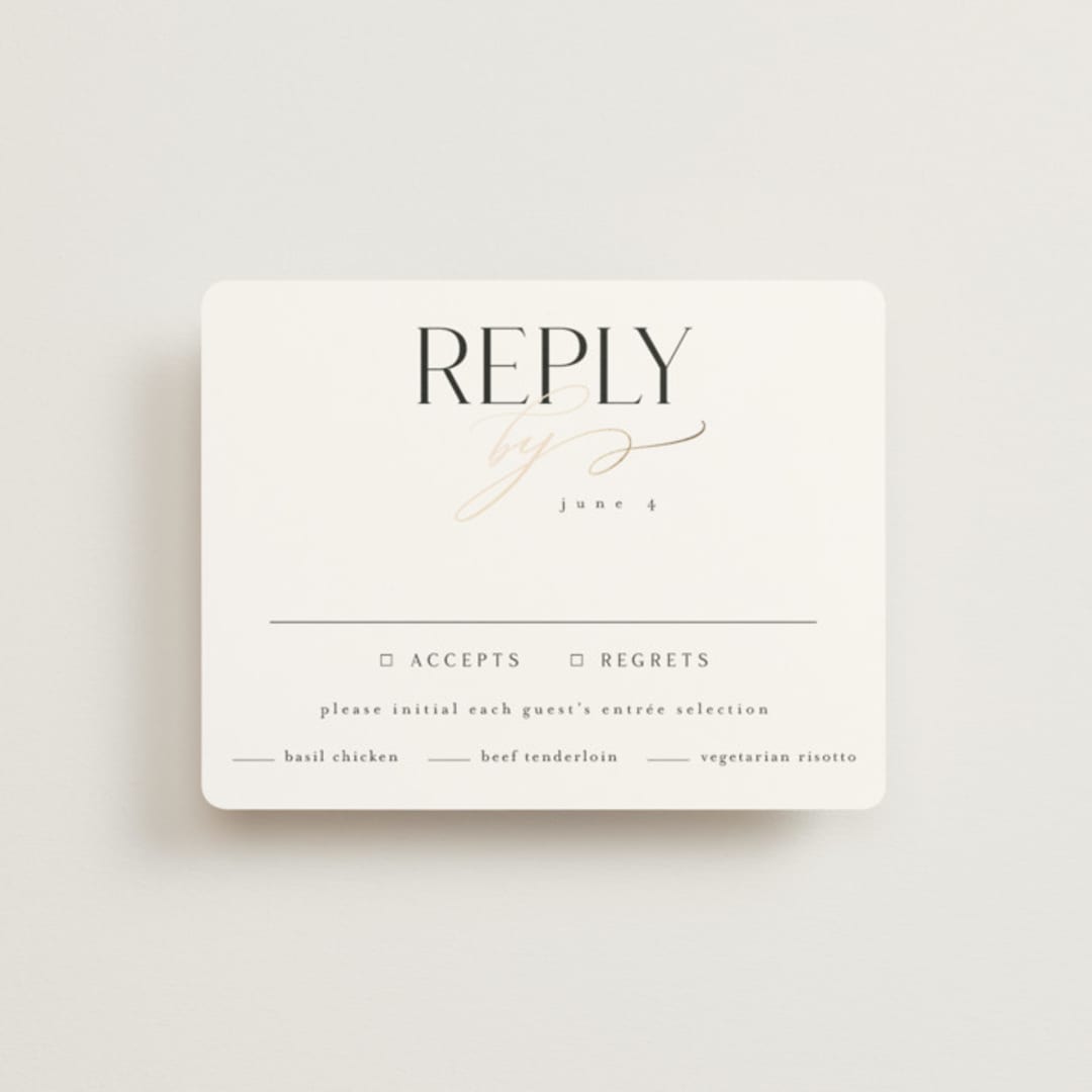 "Overlay" - RSVP Cards in Silk by Kelly Schmidt - Front