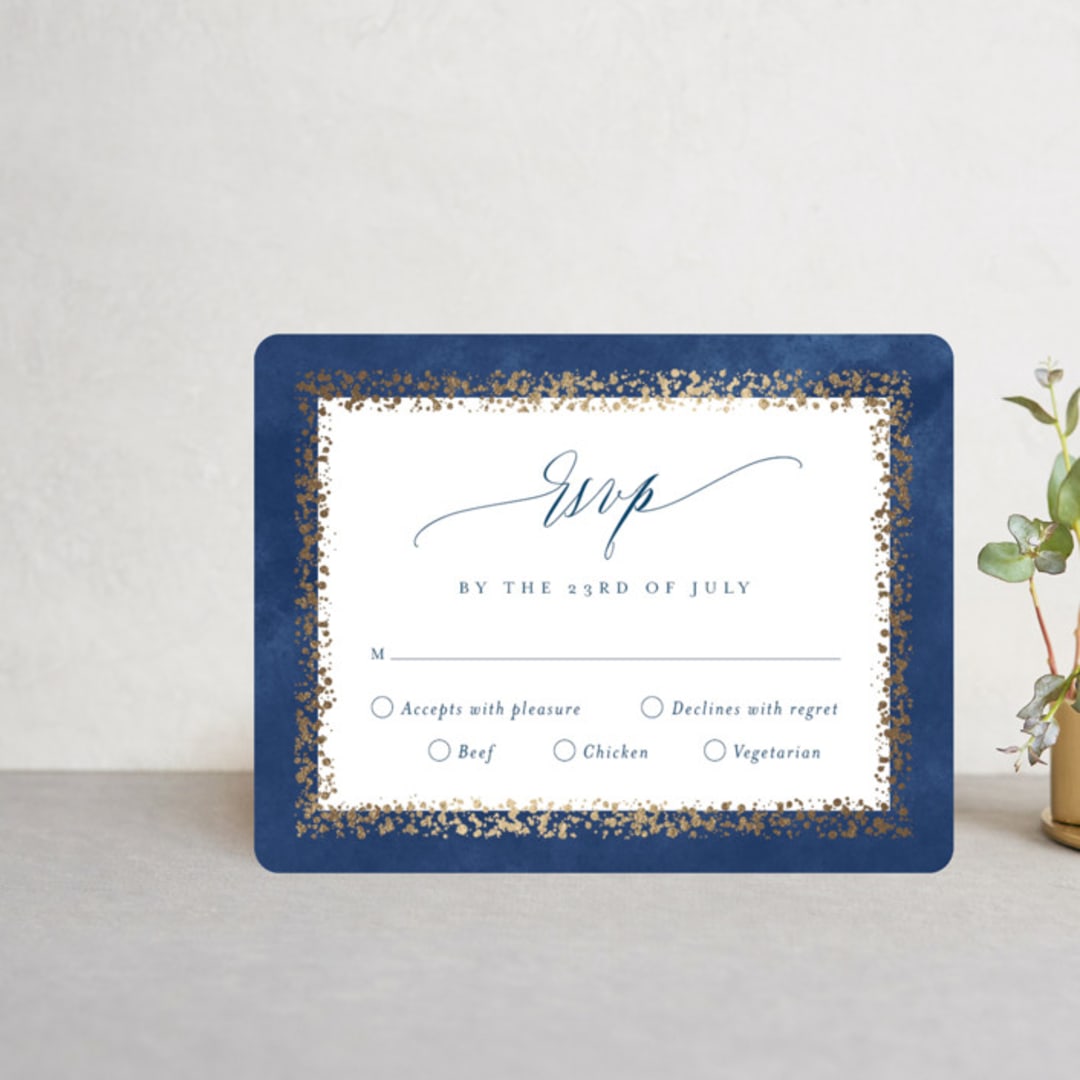 "Aspen" - RSVP Cards in Midnight by Kristie Kern - Front