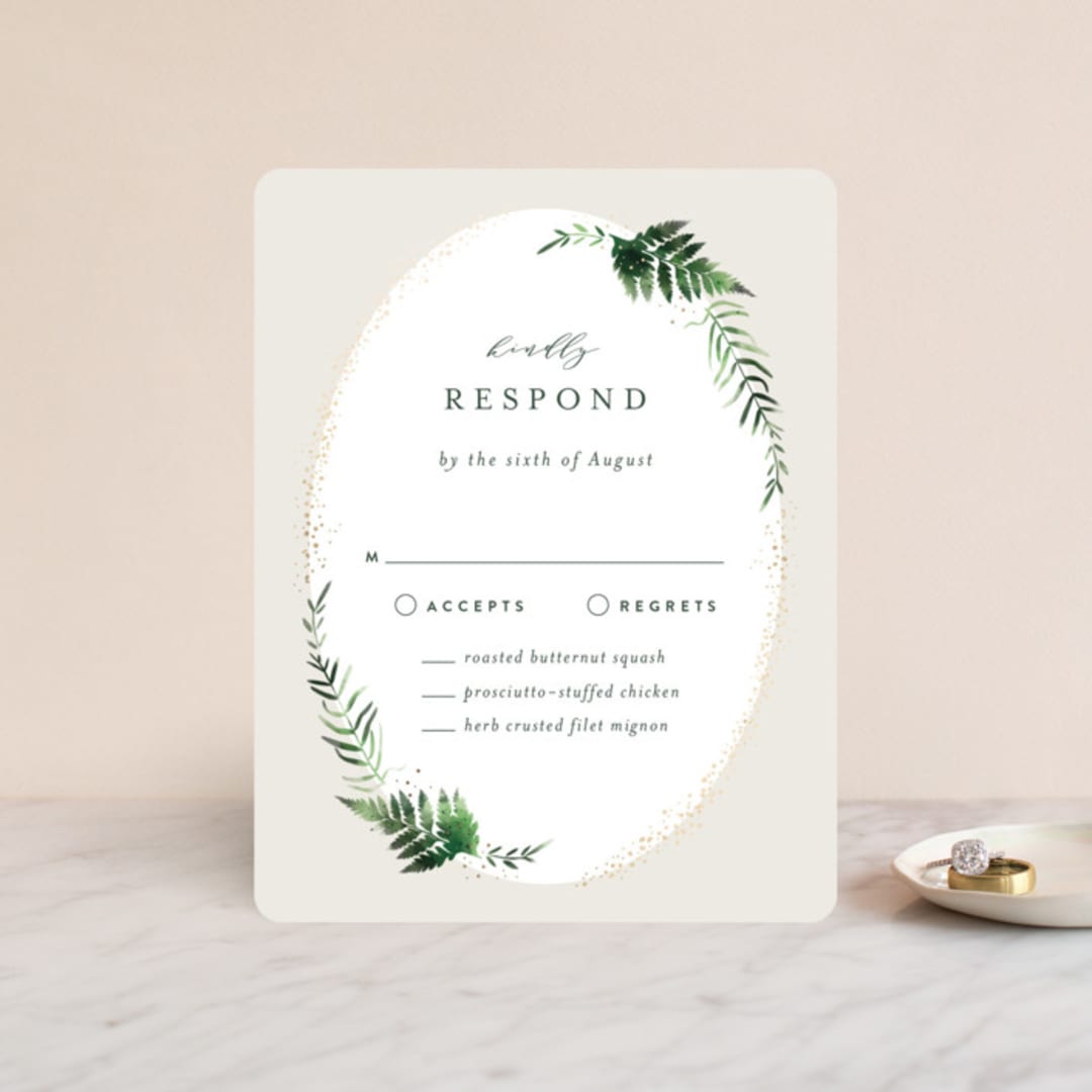 "Sparkling Ferns" - RSVP Cards in Garden by Kristie Kern - Front