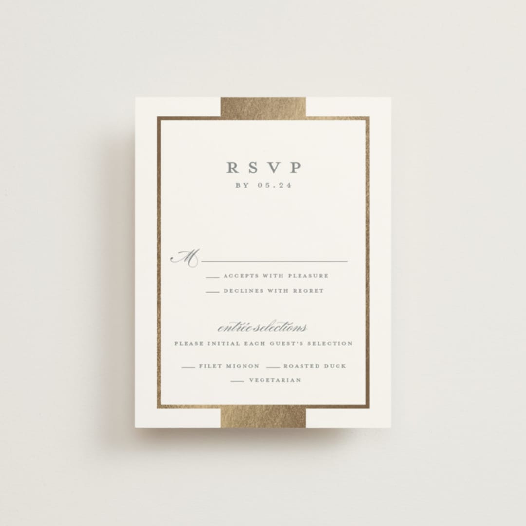 "Refined style" - RSVP Cards in Slate by Stacey Meacham - Front