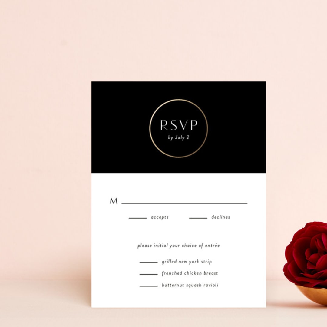 "New Monogram" - RSVP Cards in Licorice by Jessica Williams - Front