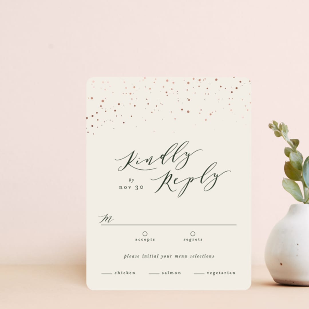 "evergreen" - RSVP Cards in Shamrock by Leah Bisch - Front
