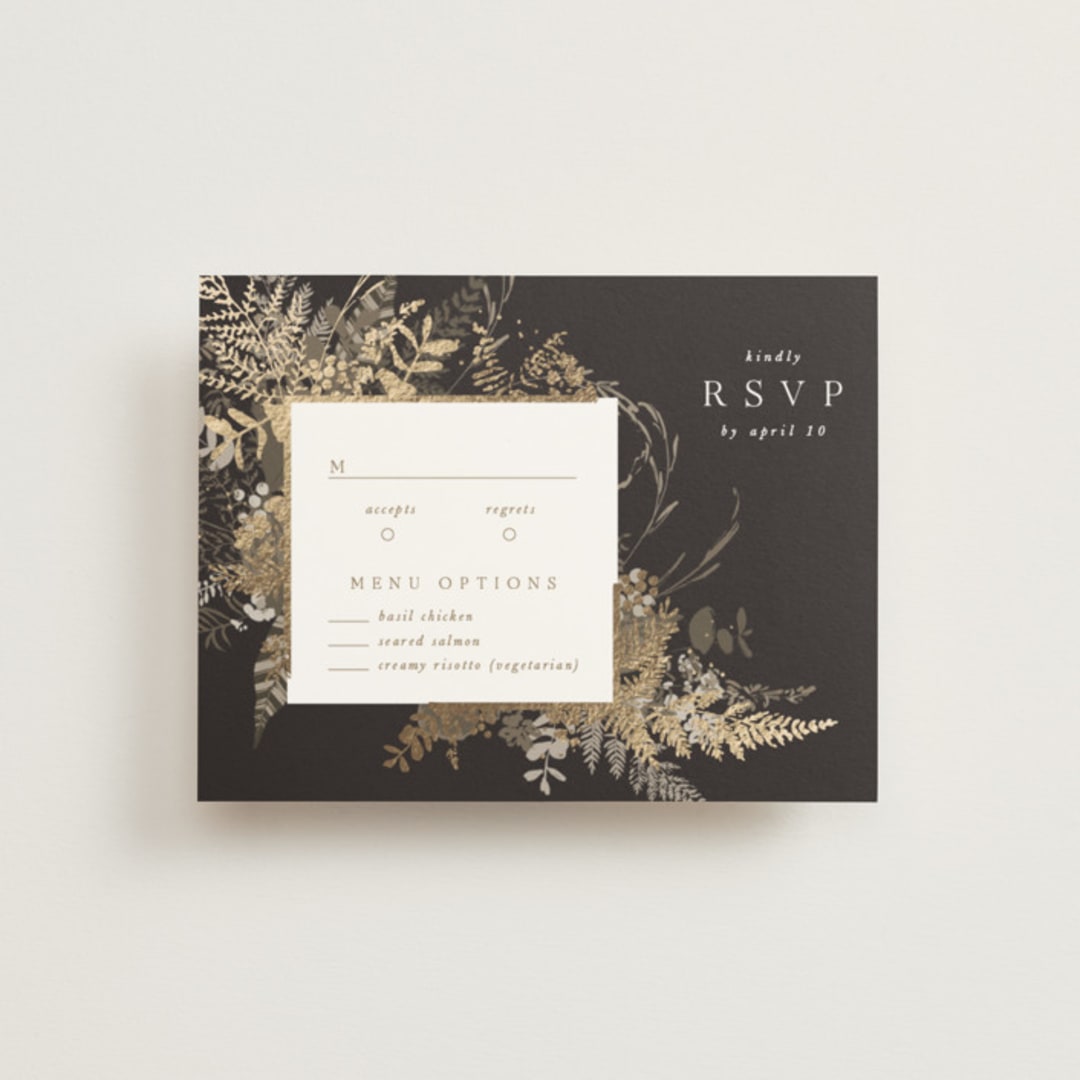 "Garden" - RSVP Cards in Mahogany by Leah Bisch - Front