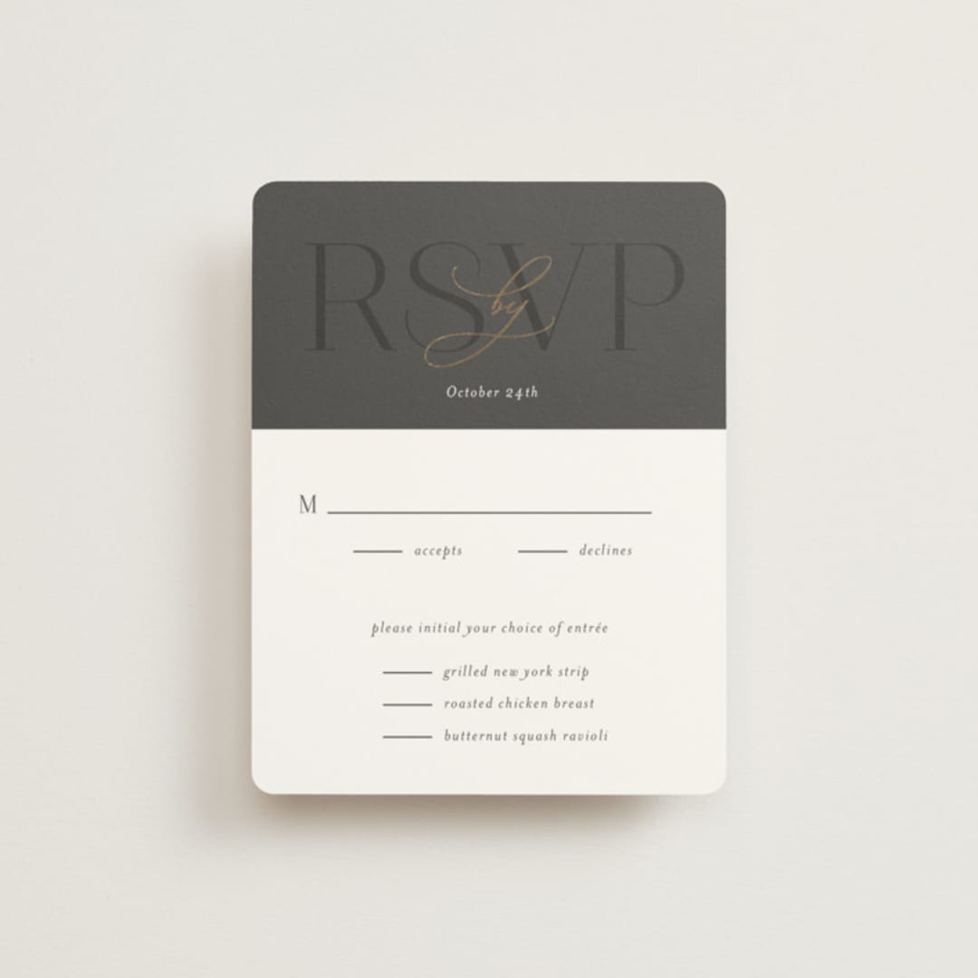 "Over Monogram" - RSVP Cards in Stormy by Jessica Williams - Front