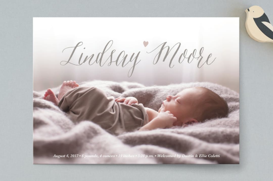 "Sweet Heart" - Birth Announcements in Petal by Lorent and Leif - Front