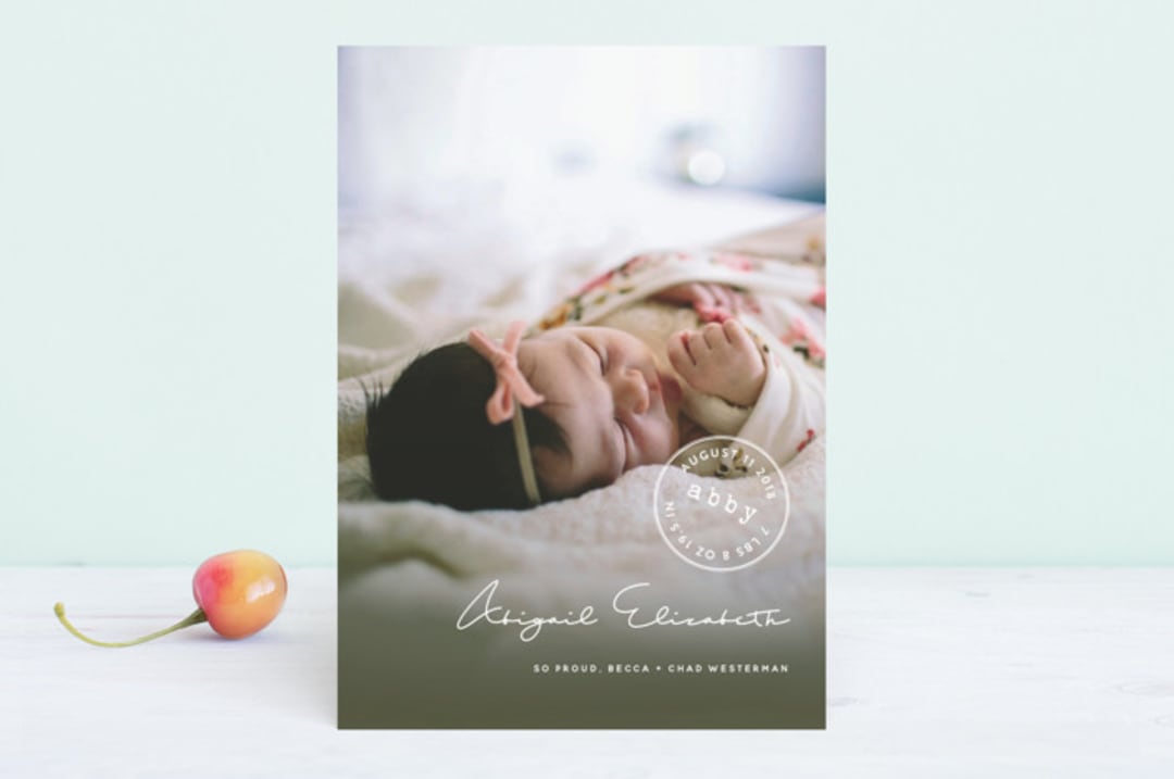 "My Nickname" - Birth Announcements in Cloud by Susan Brown - Front