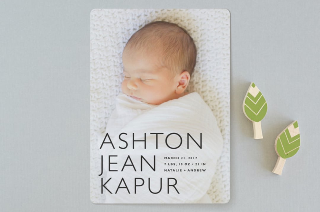 "Baby Mine" - Birth Announcements in Licorice by Alston Foster - Front