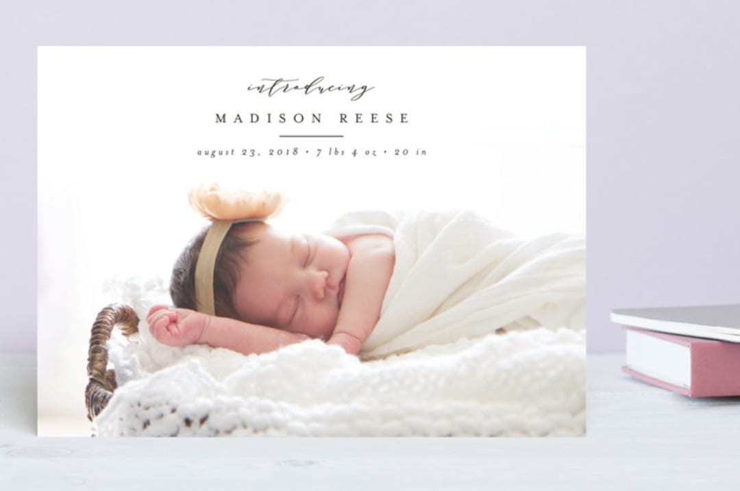 "Classic" - Birth Announcements in Ink by Brianne Larsen - Front