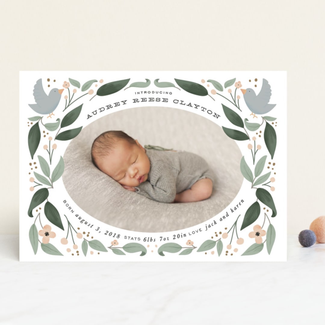 "little birdie" - Birth Announcements in Peach by Leah Bisch - Front