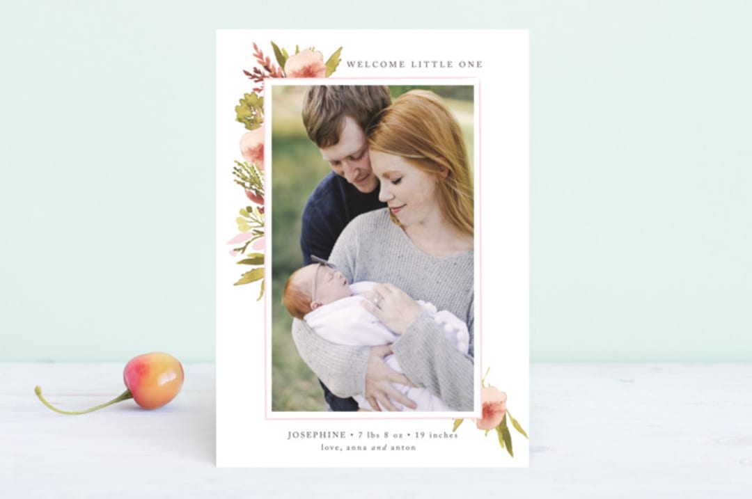 "Bountiful" - Birth Announcements in Petal by frances mathys - Front