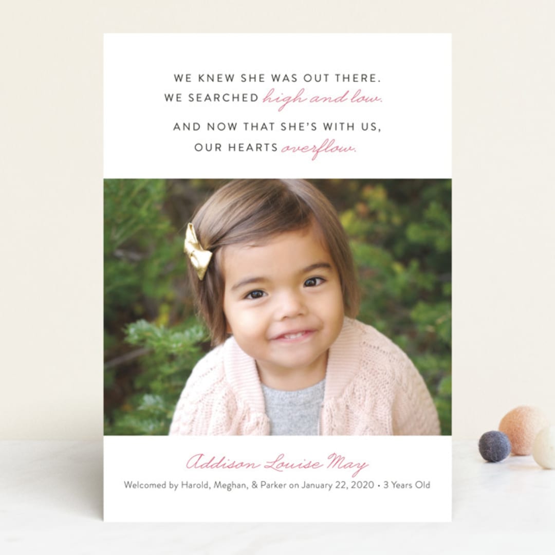 "Overflow" - Birth Announcements in Magenta by Genna Blackburn - Front