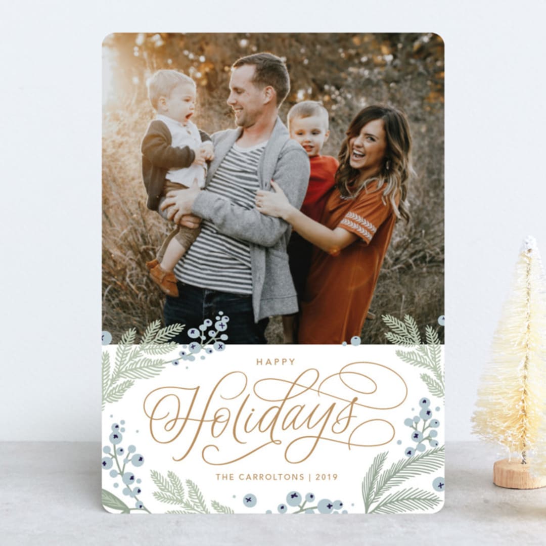 "Pretty Pines" - Retired Holiday Cards in Juniper by Kristen Smith - Front