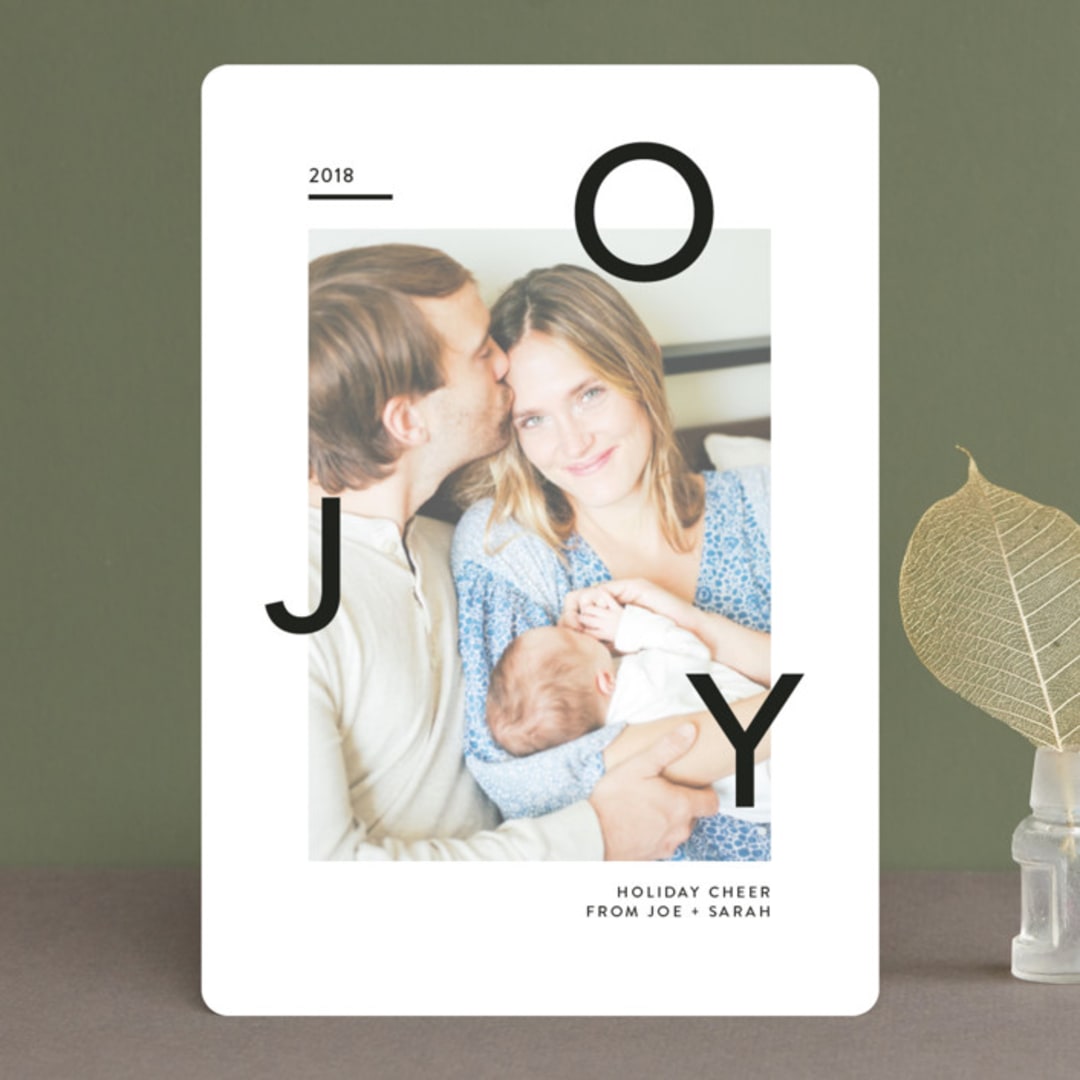 "Floating Joy" - Retired Holiday Cards in Coal by Wendy Chung - Front