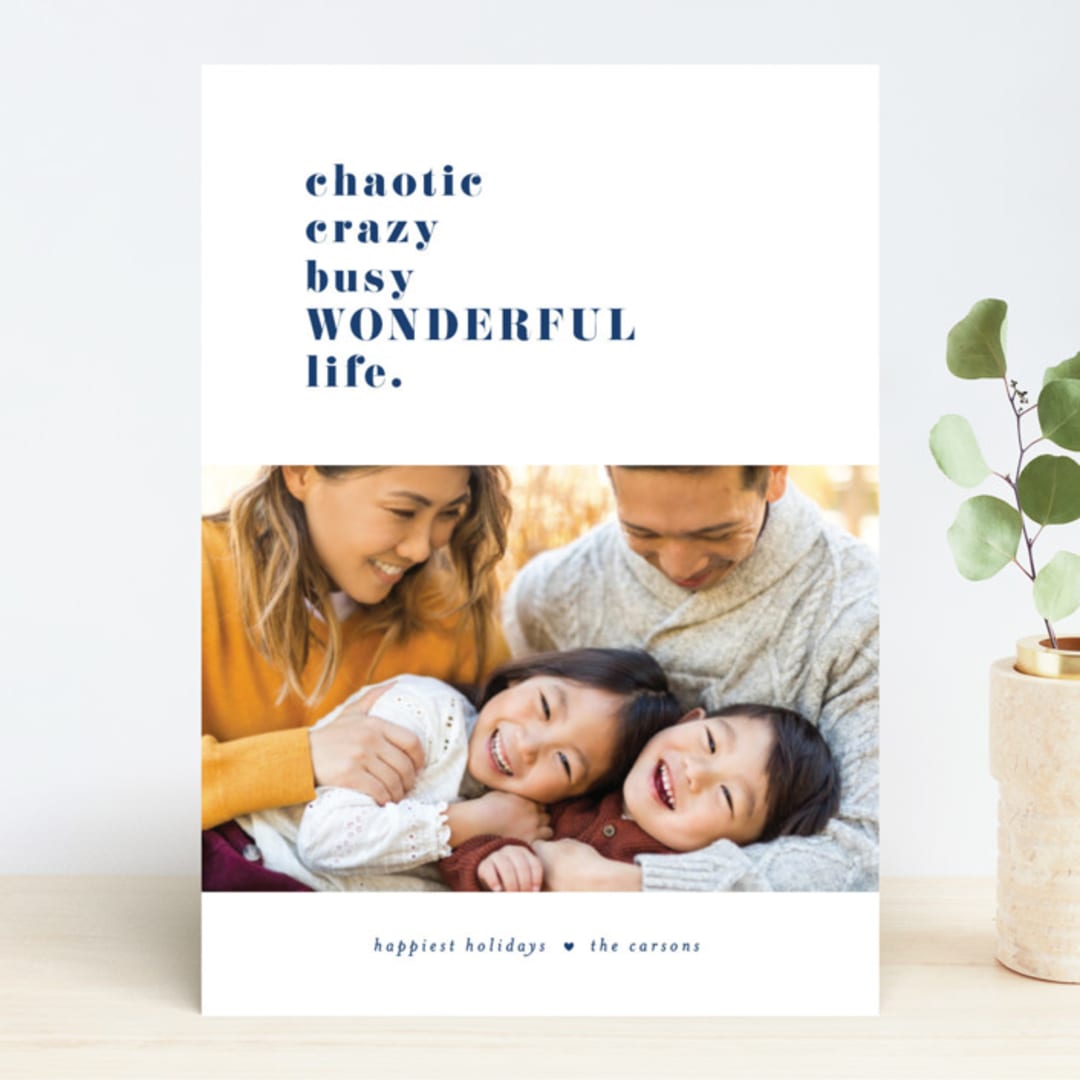 "Our Life" - Retired Holiday Cards in Navy by Itsy Belle Studio - Front