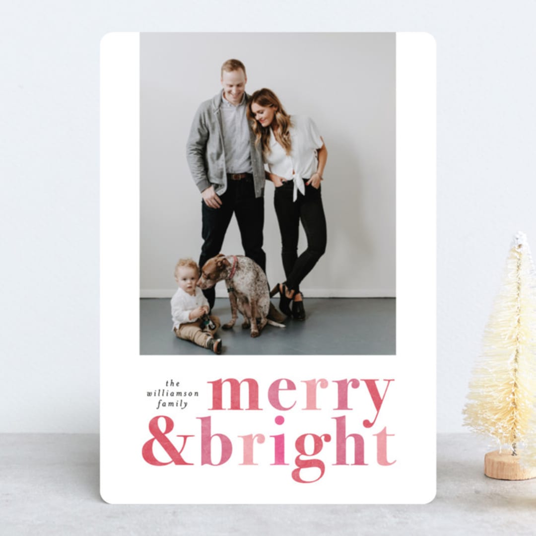 "Bold & Bright" - Retired Holiday Cards in Cranberry by Joanna Griffin - Front