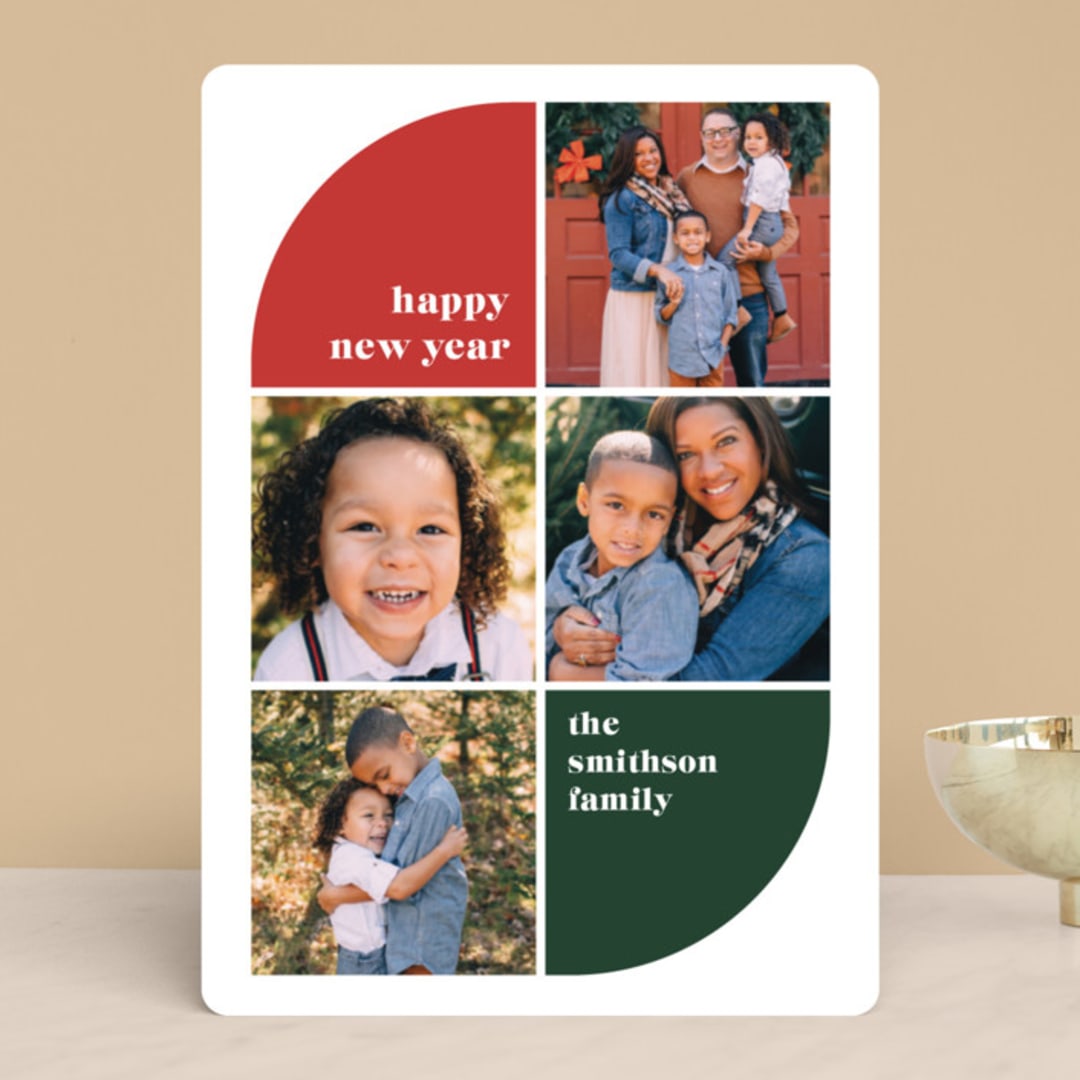 "Corner Curve" - Retired Holiday Cards in Cherry by Ella Weaver - Front
