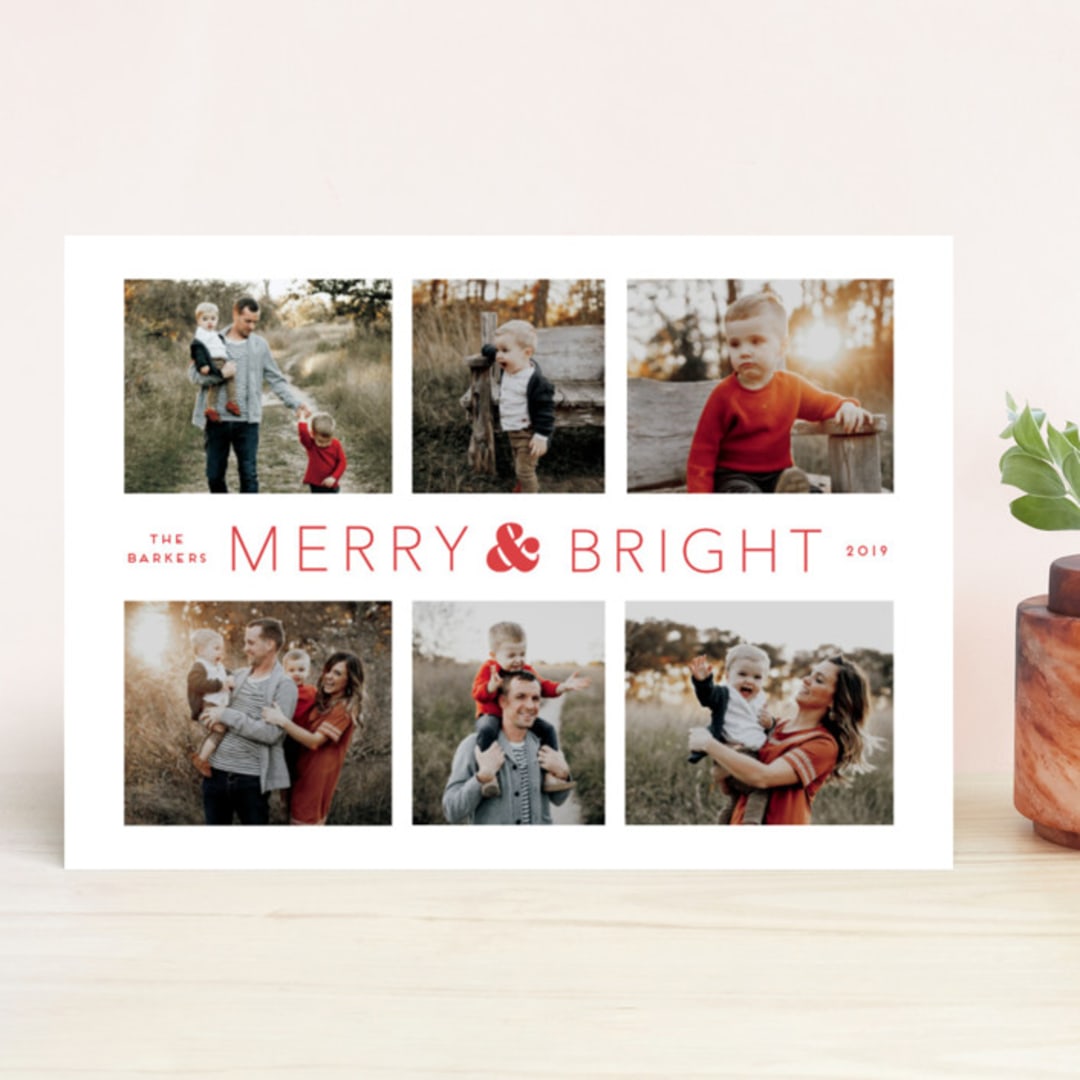 "Holiday Collage" - Retired Holiday Cards in Stocking by Little Print Design - Front