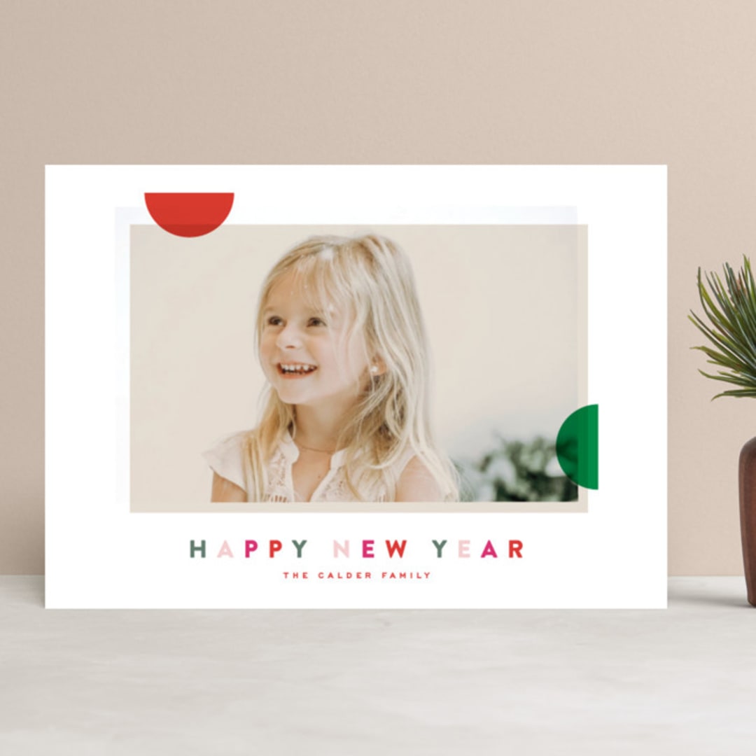 "Modern Dot" - Retired Holiday Cards in Evergreen by Oscar and Emma - Karly Depew - Front