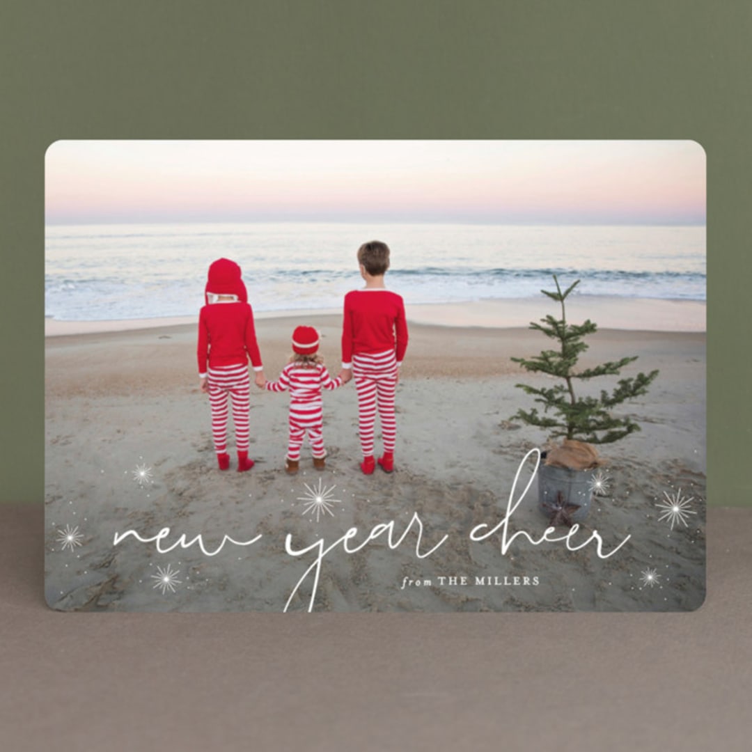 "A Holiday Greeting" - Retired Holiday Cards in Linen by Erin Deegan - Front