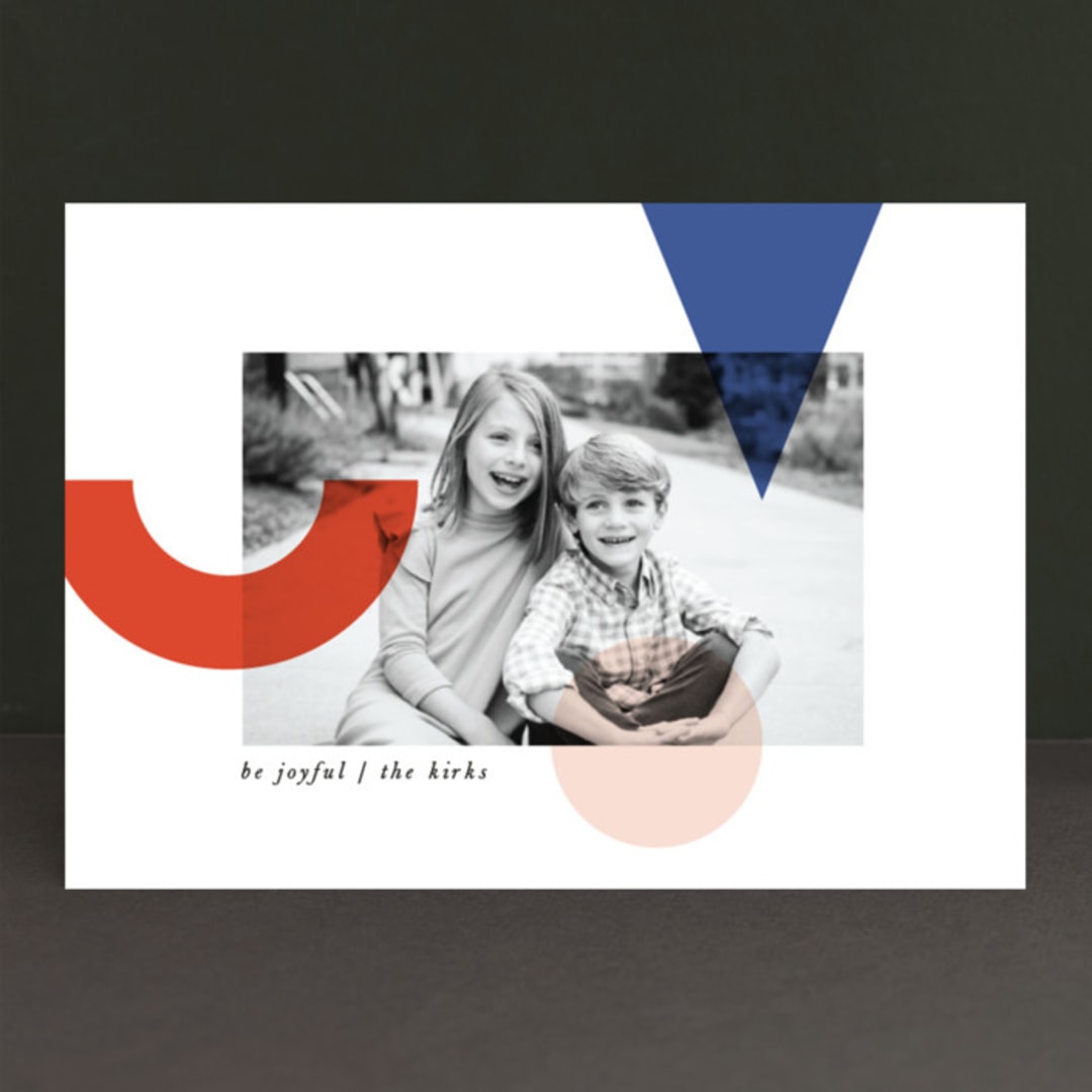 "Deconstructed Joy" - Retired Holiday Cards in Cobalt by Alaina Cherup - Front