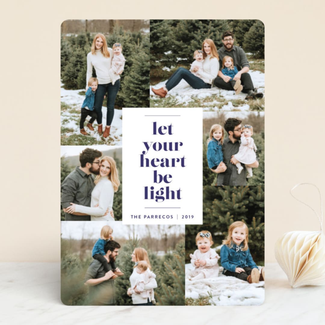 "Be Light" - Retired Holiday Cards in Twilight by Design Lotus - Front