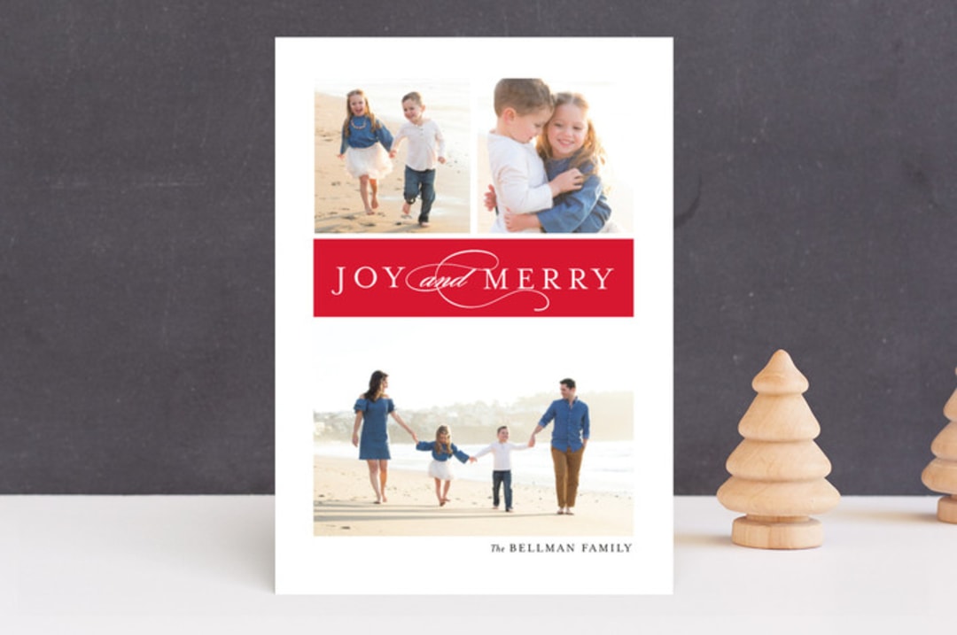 "Multi Script" - Retired Holiday Cards in Rouge by chica design - Front