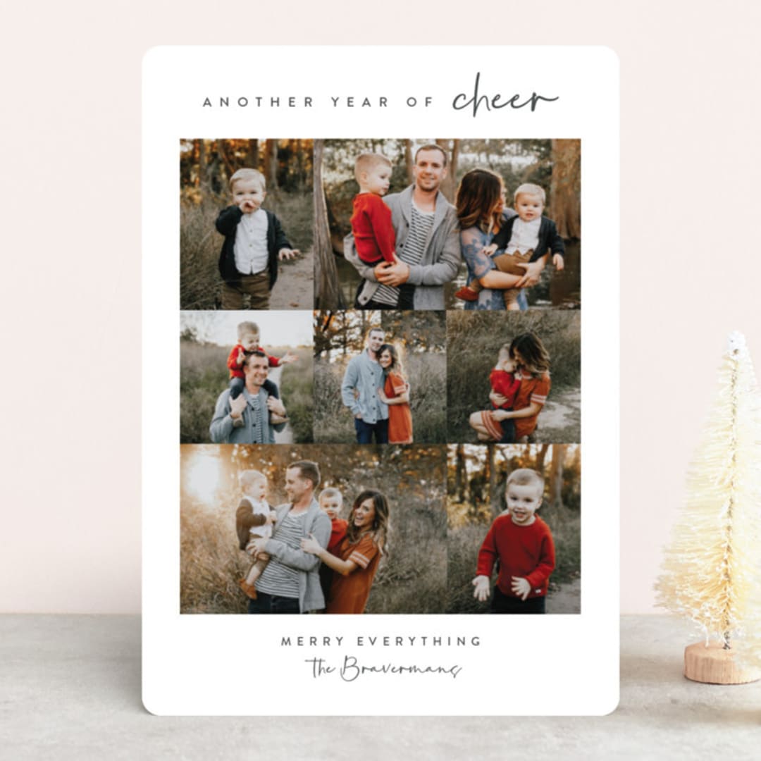 "Year of Cheer" - Retired Holiday Cards in Charcoal by Megan Cash - Front