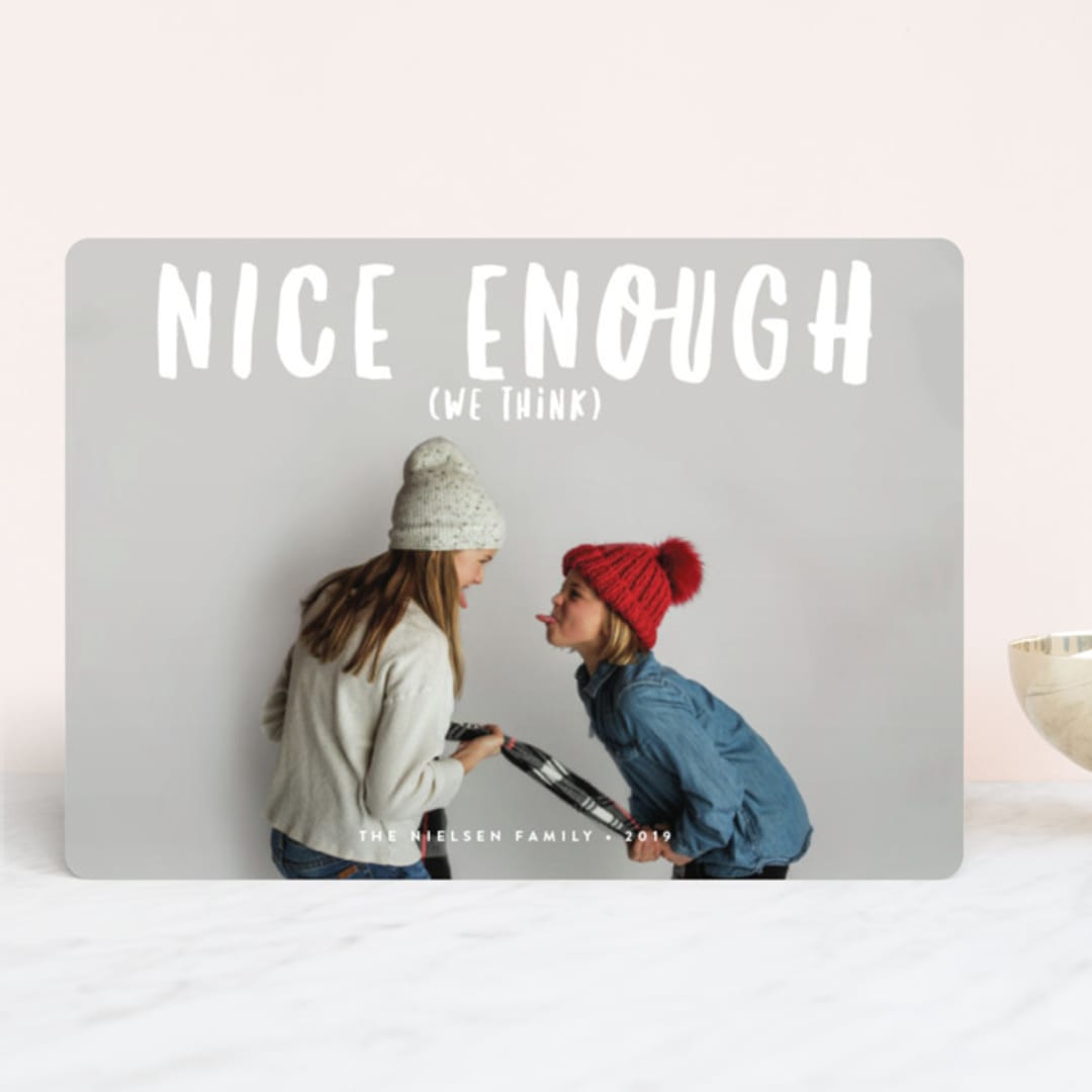 "nice enough" - Retired Holiday Cards in Snowfall by Lisa McLean - Front