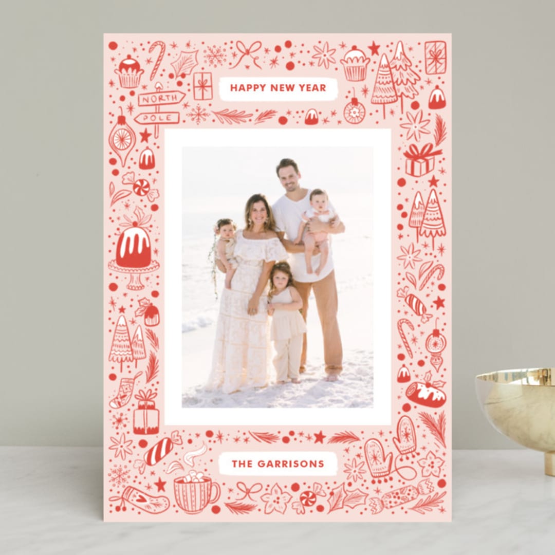 "My Favorite Things" - Retired Holiday Cards in Cherry by Paper Raven Co. - Front