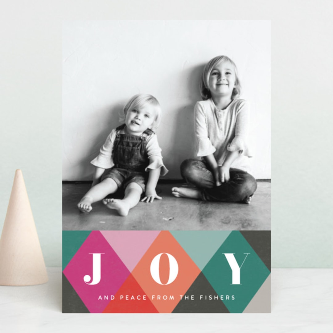 "Argyle" - Retired Holiday Cards in Berry by Karidy Walker - Front