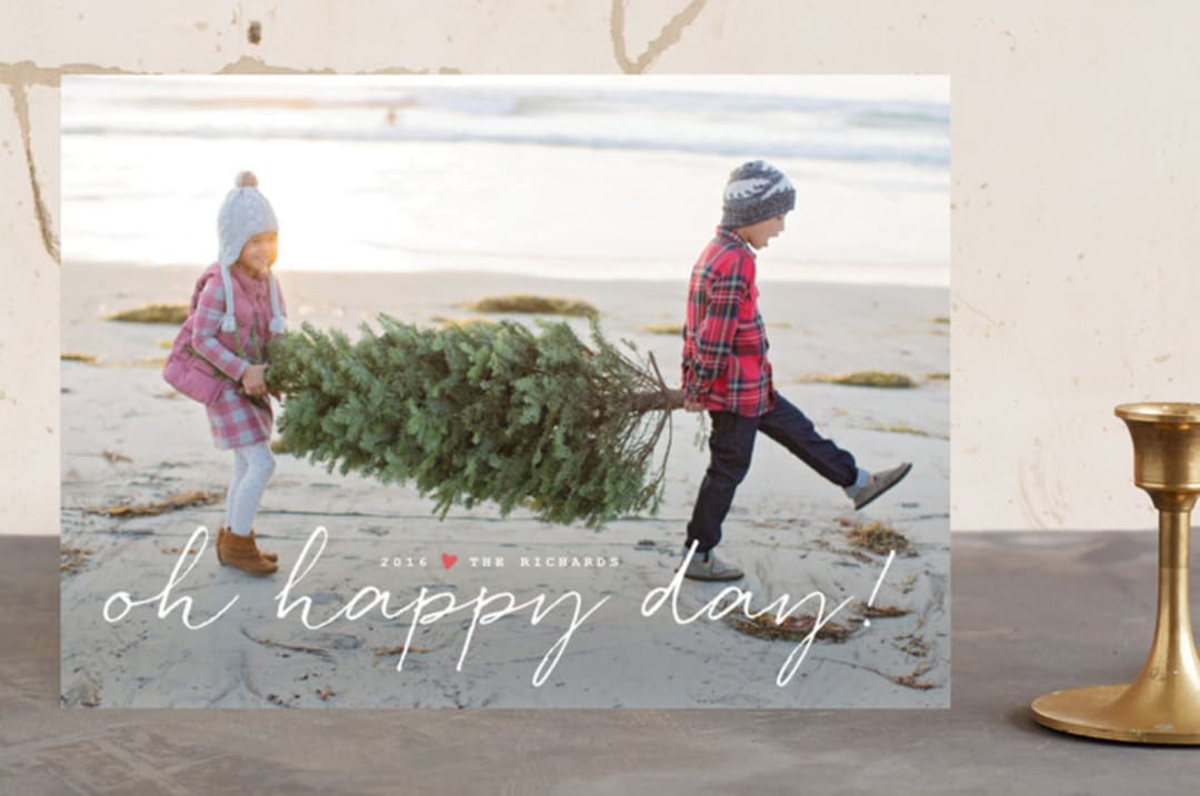 "Oh Happy Day" - Retired Holiday Cards in Icing by Design Lotus - Front