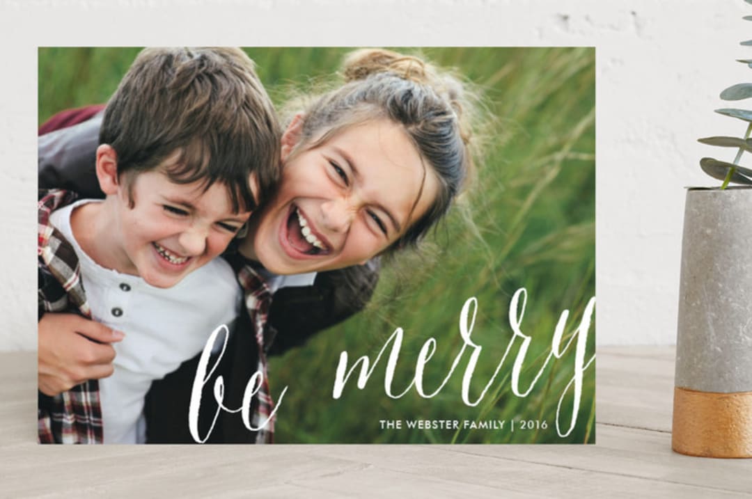 "Classic Script" - Retired Holiday Cards in Snow by Kerry Doyle - Front