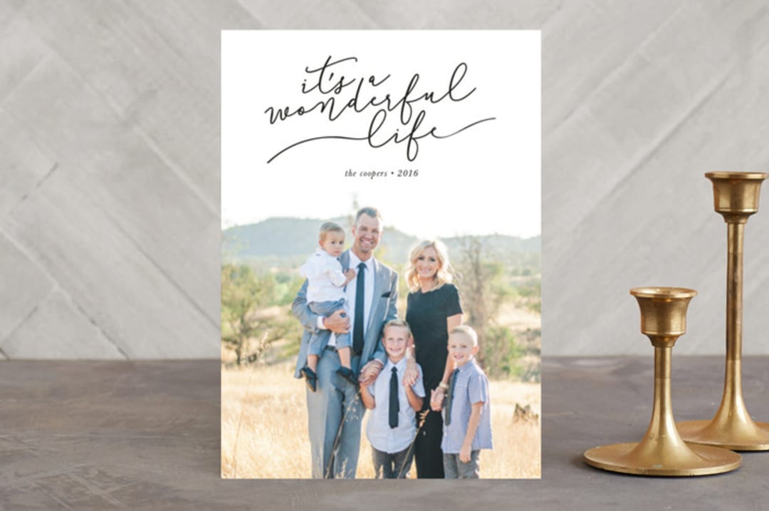 "It's A Wonderful Life Script" - Retired Holiday Cards in Midnight by Christine Taylor - Front