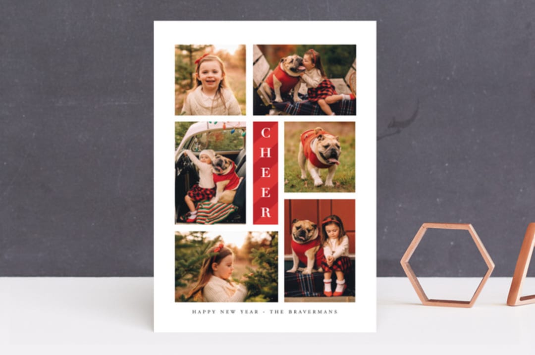 "Candy Cane Joy" - Retired Holiday Cards in Cherry by Ellis - Front