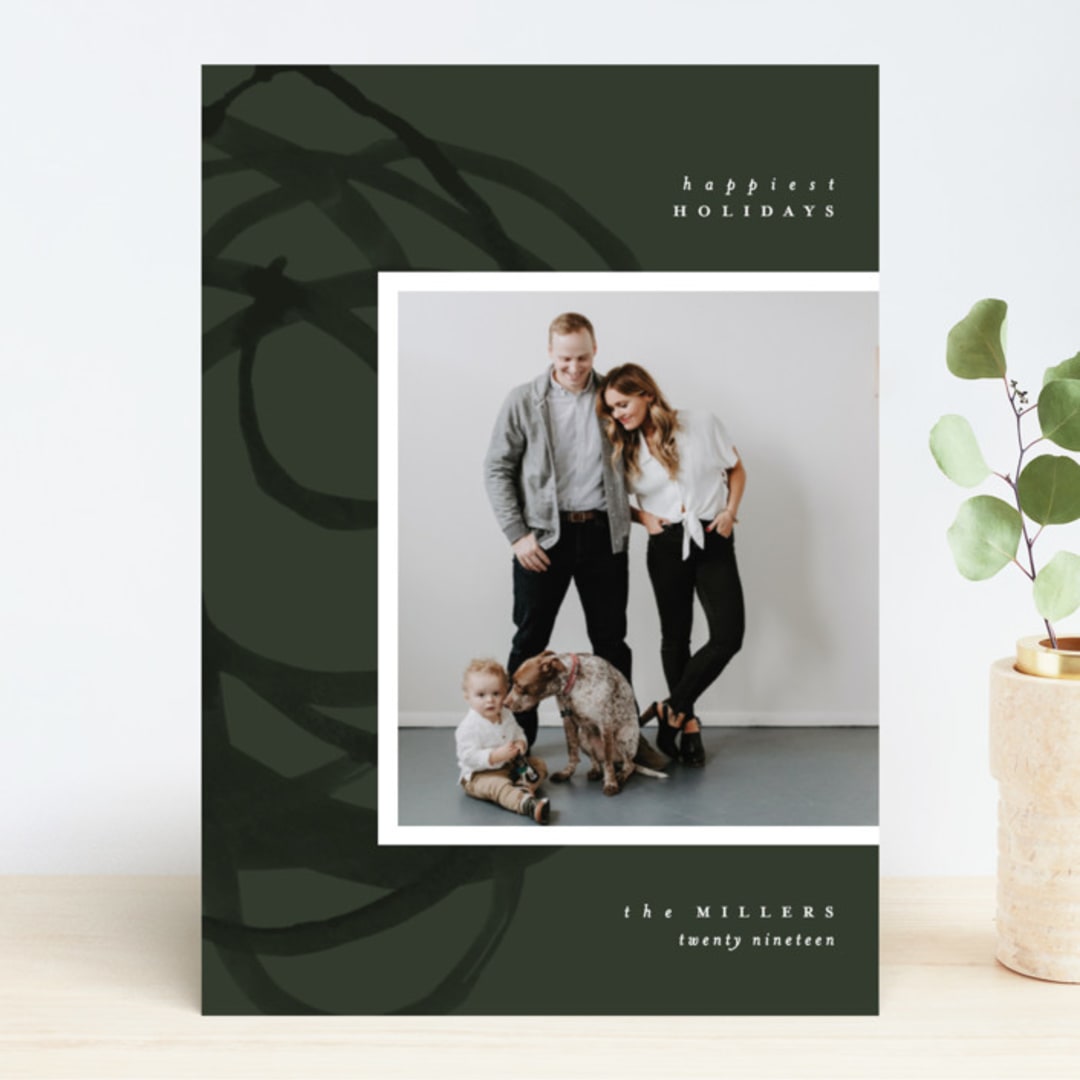 "Organic Holiday" - Retired Holiday Cards in Evergreen by Pixel and Hank - Front