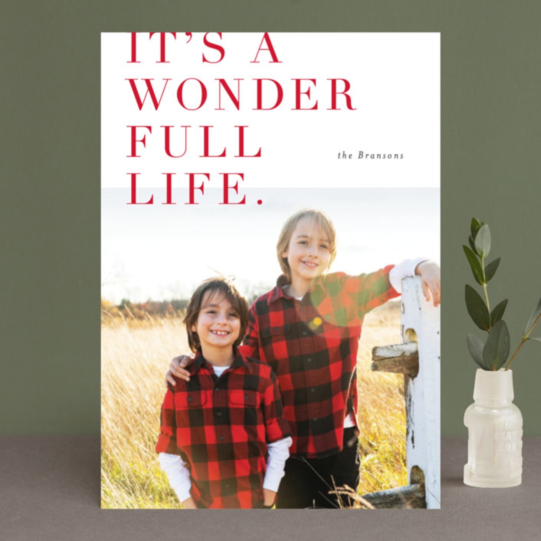 "Lush Wonder" - Retired Holiday Cards in Crimson by Carrie ONeal - Front