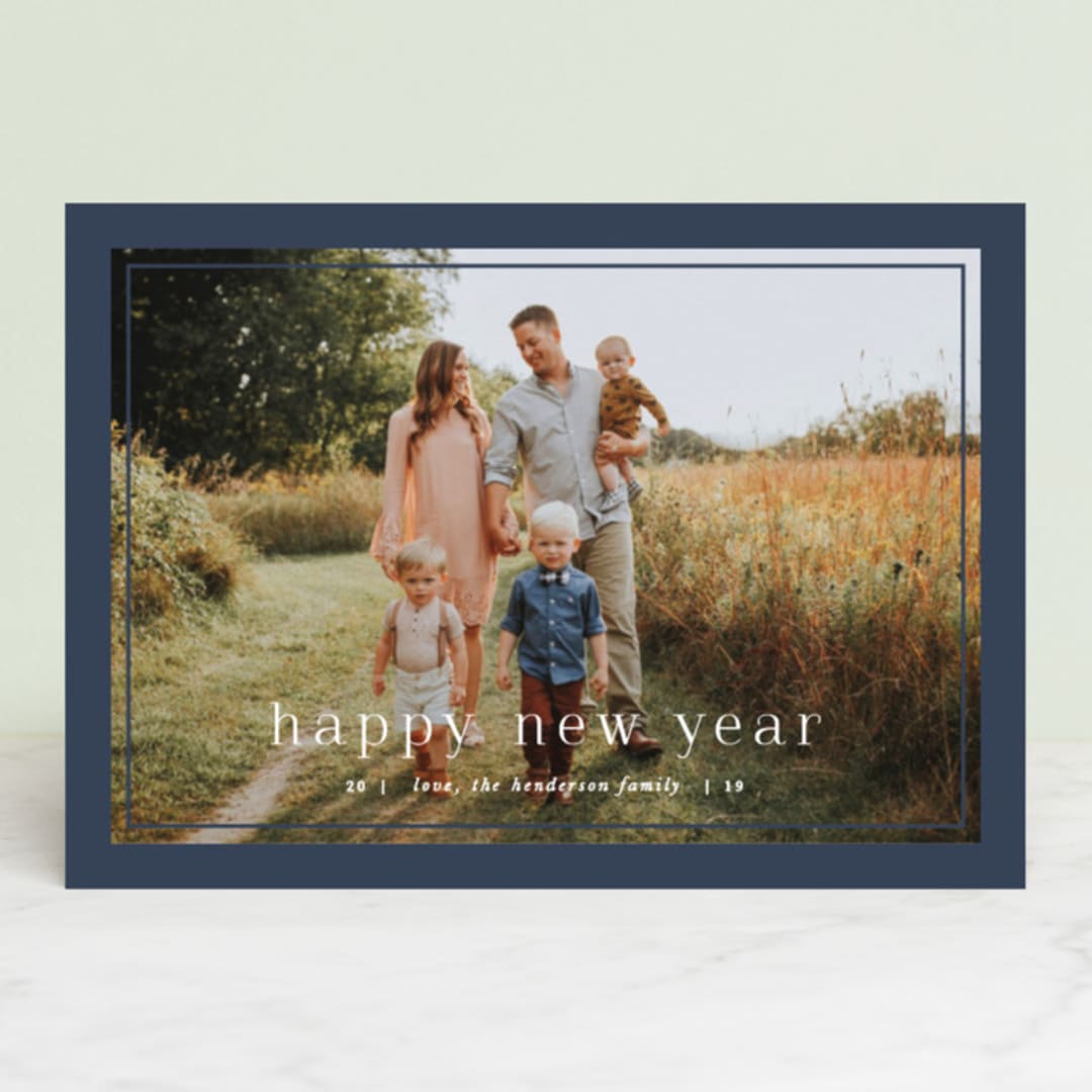 "Framed" - Retired Holiday Cards in Sapphire by Lauren Chism - Front