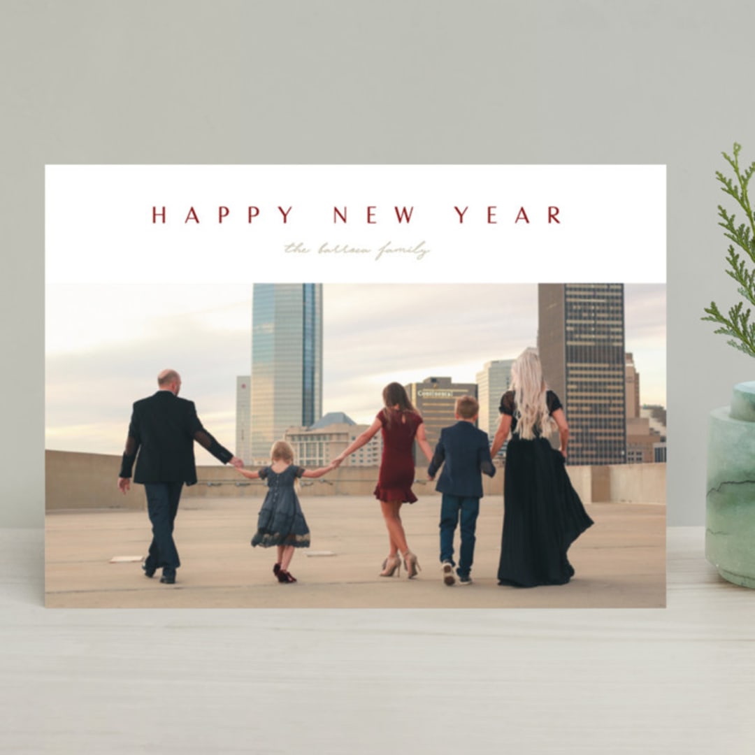 "Class" - Retired Holiday Cards in Crimson by Erin L. Wilson - Front