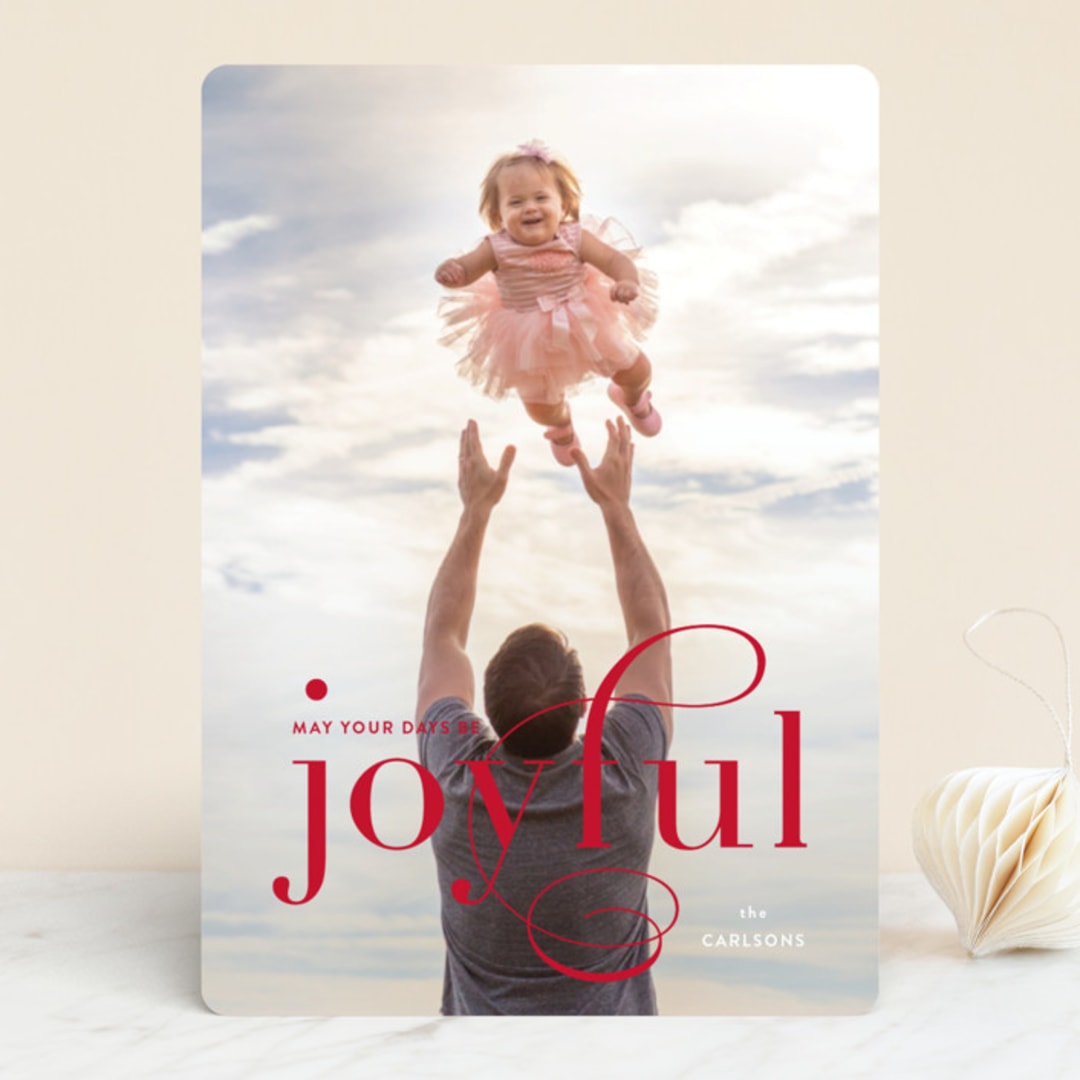 "Joyful Days" - Retired Holiday Cards in Garnet by Kimberly FitzSimons - Front