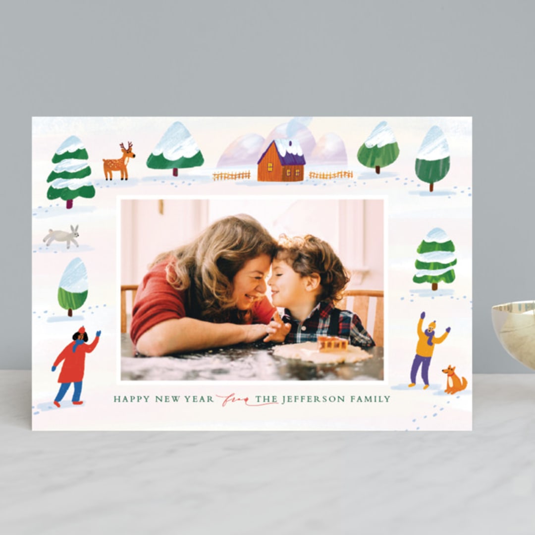 "winter wonderland landscape" - Retired Holiday Cards in Pumpkin by Alexandra Dzh - Front