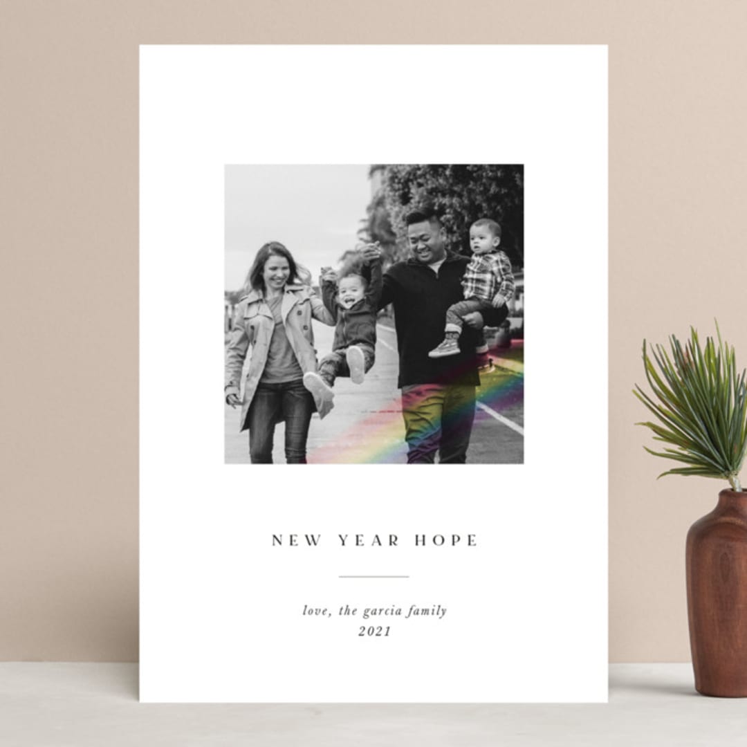 "Rainbow Overlay" - Retired Holiday Cards in Ink by Chryssi Tsoupanarias - Front