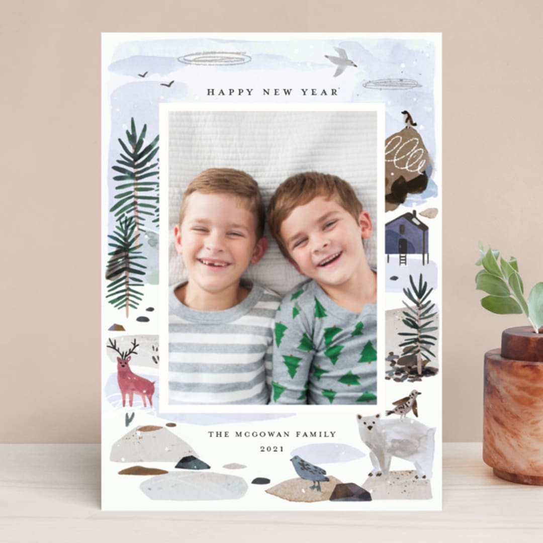 "Winter Ice" - Retired Holiday Cards in Sky by Morgan Ramberg - Front