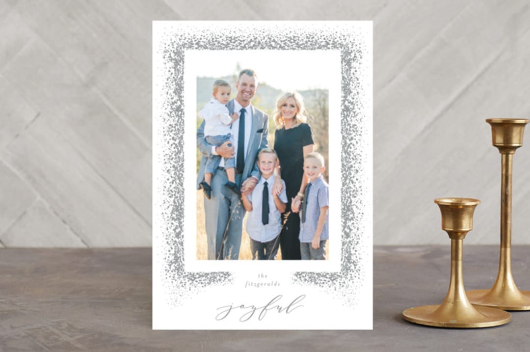 "Winter Sprinkle" - Retired Holiday Cards in Gray by Lehan Veenker - Front