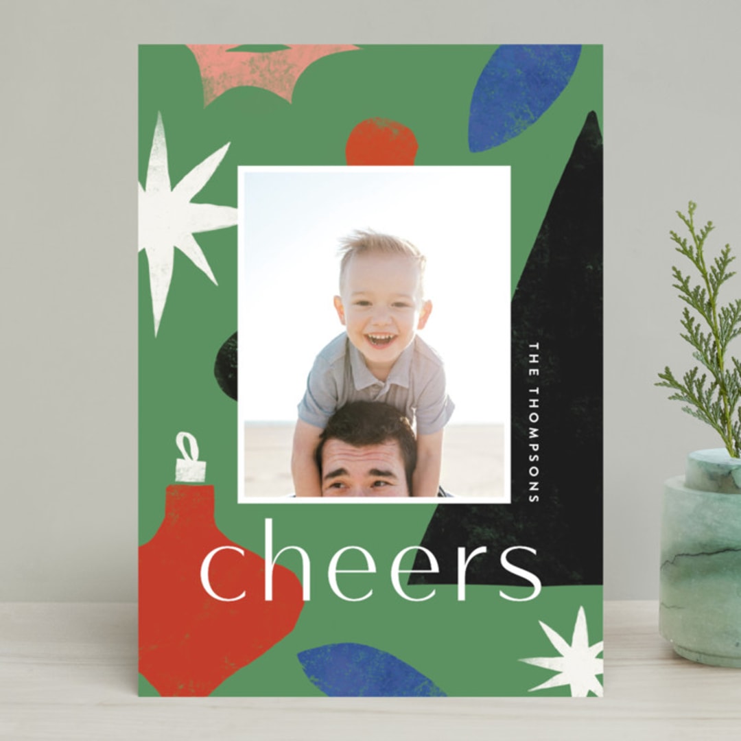 "Cut Tree" - Retired Holiday Cards in Pine by Amy Kross - Front