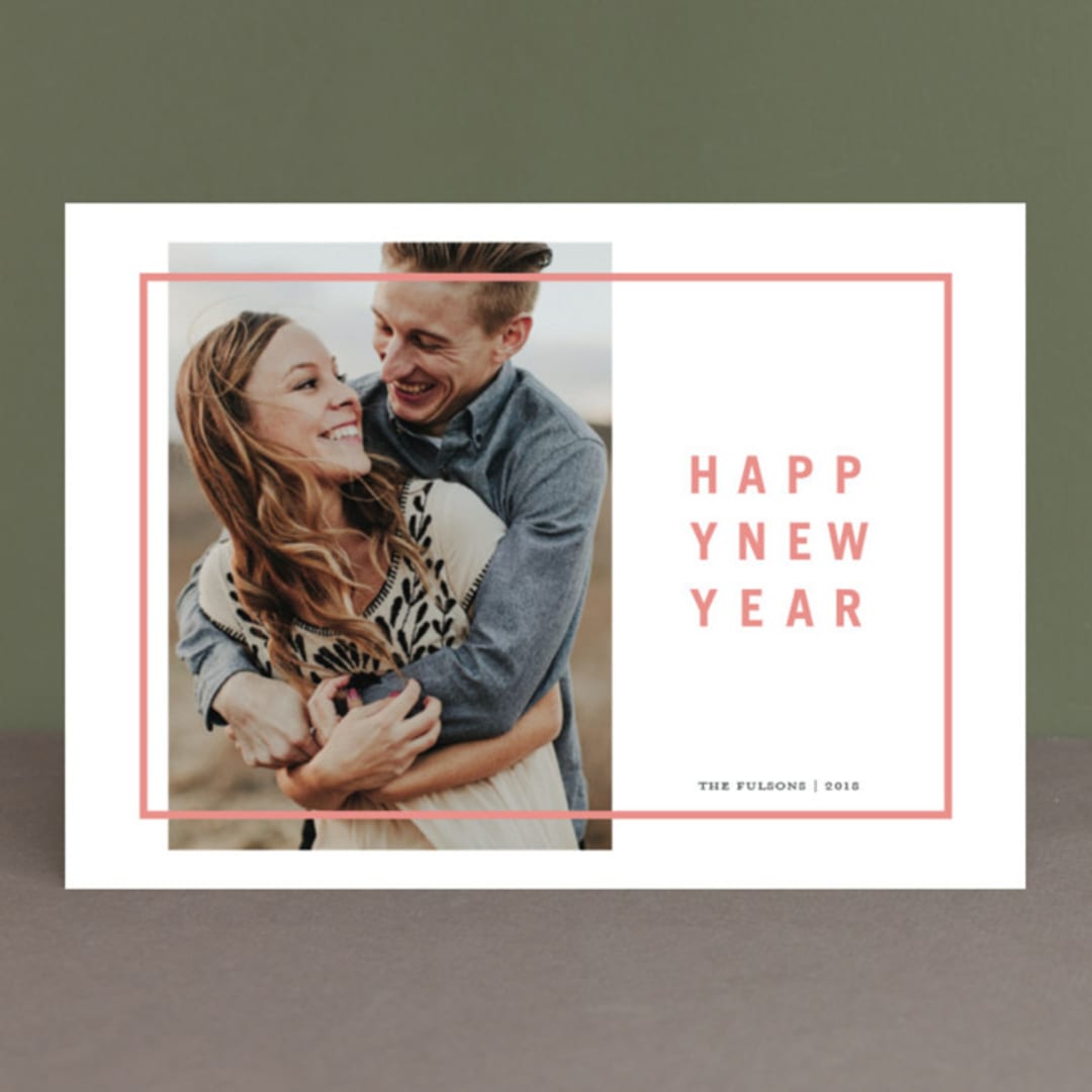 "Modern Merry" - Retired Holiday Cards in Posey Peach by Grace Cobb - Front