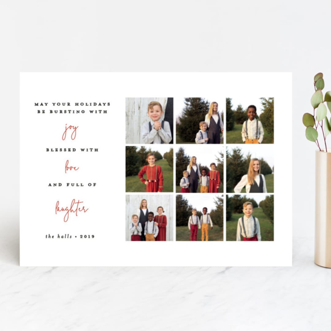 "Three things" - Retired Holiday Cards in Rouge by Bethan - Front